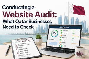 Website audit process for Qatar businesses, highlighting key checks needed for performance and SEO.