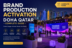 Brand Production Activation Doha Qatar complete guide showcasing experiential marketing and brand activation services in a modern business setting