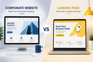 Corporate website vs landing page